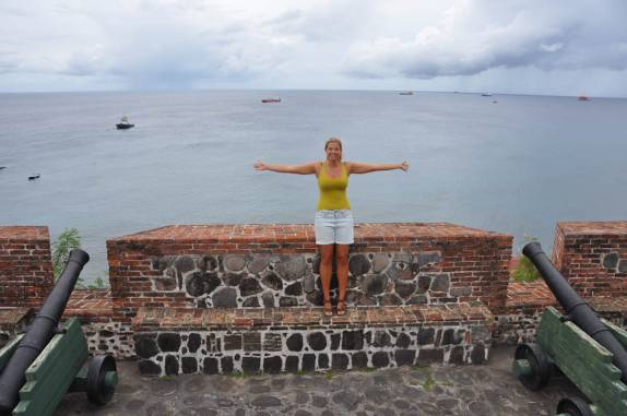 Vista do alto do Fort Oranje,  em Sint Eustatius - Caribe